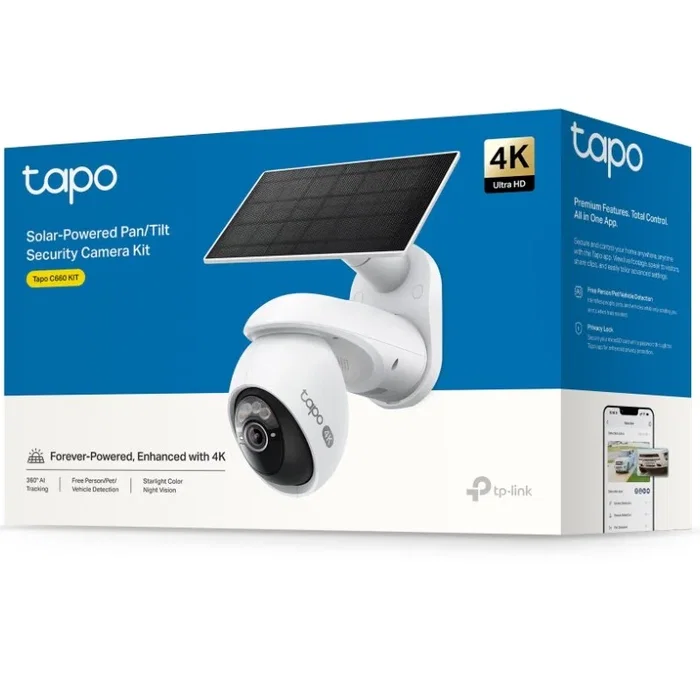 TP-Link Tapo C660 Kit Cámara de Vigilancia 4K con Panel Solar